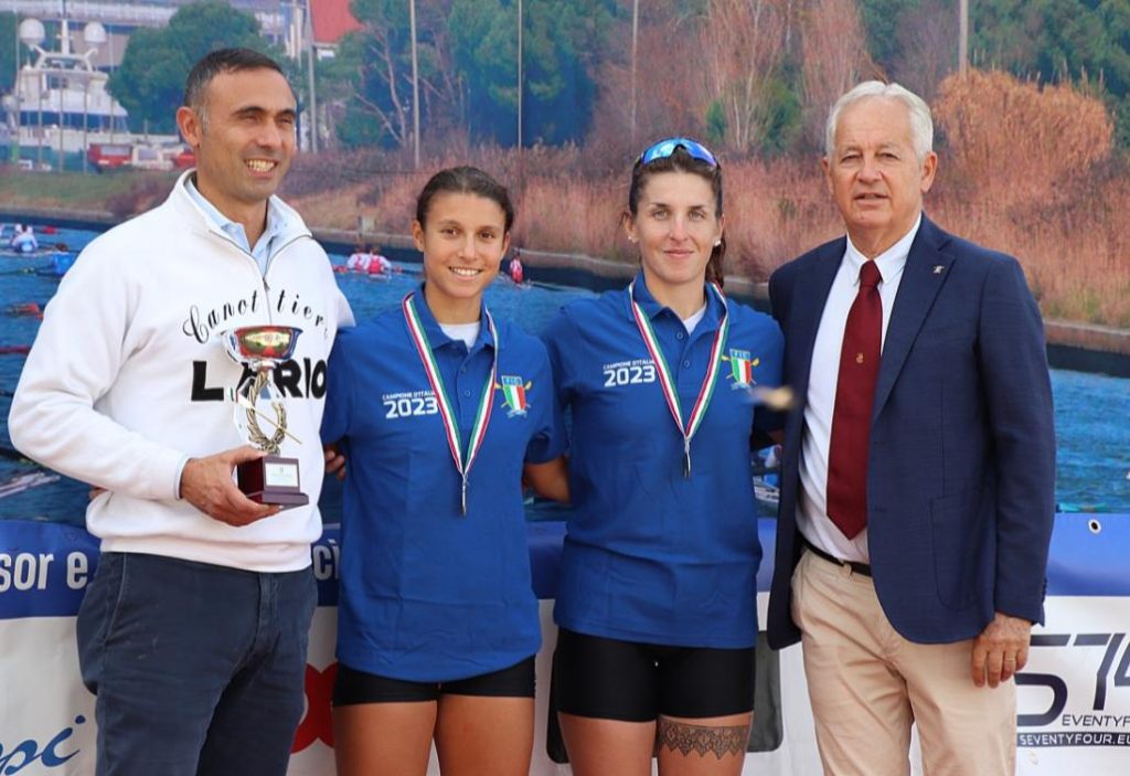 Due titoli italiani e cinque medaglie per la Canottieri Lario alla Gran Fondo di Pisa
